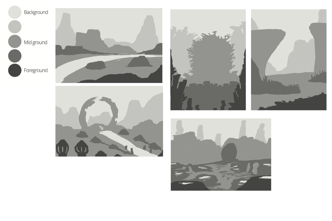 Figuring out compositions with greyscale work