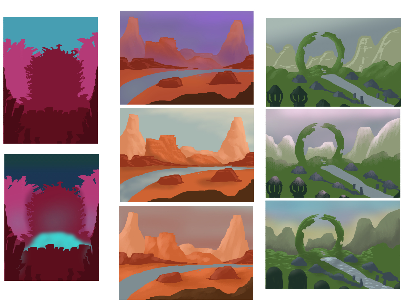 Laying down base colours over the grey thumbnails