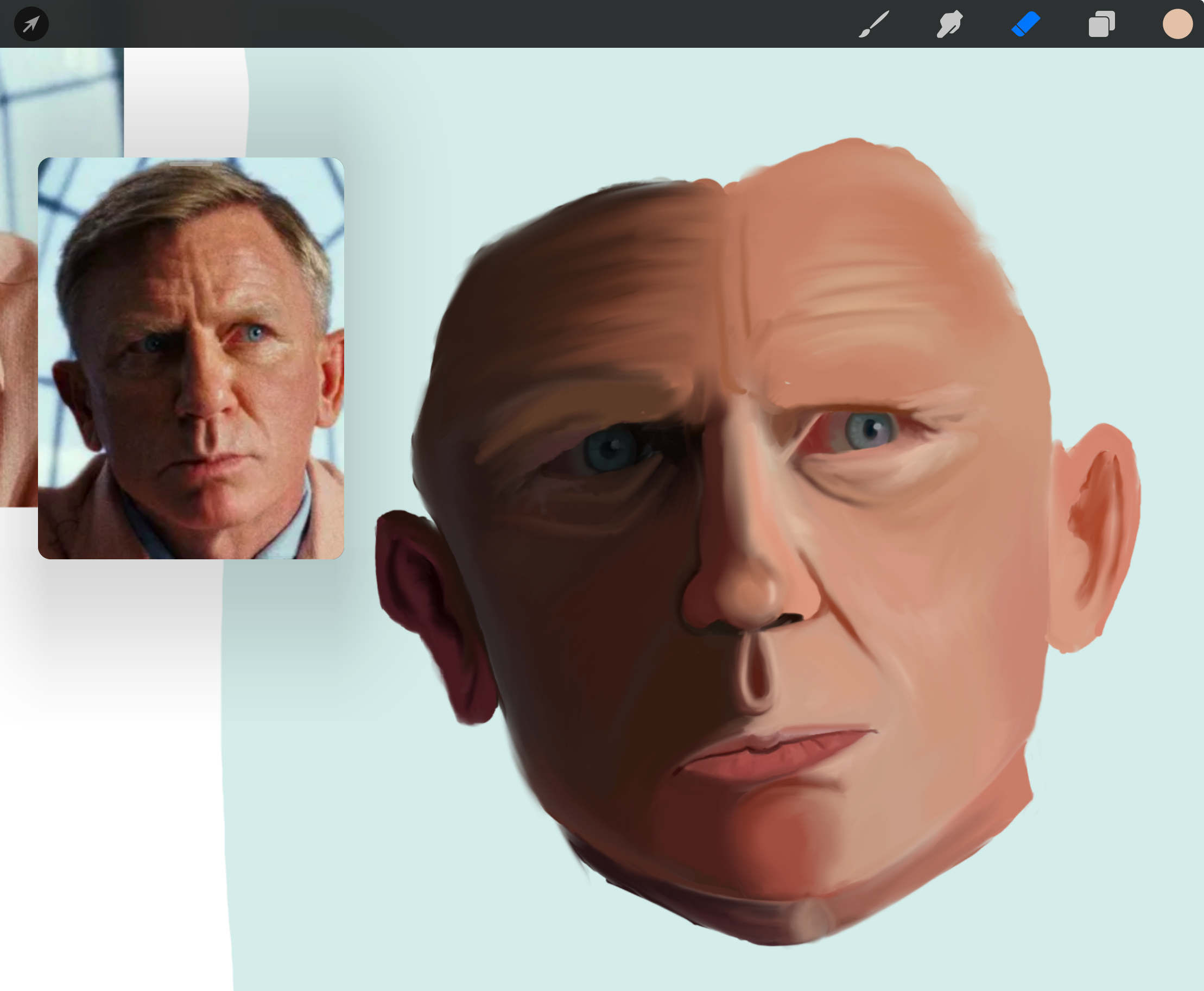 Daniel Craig portrait progress.