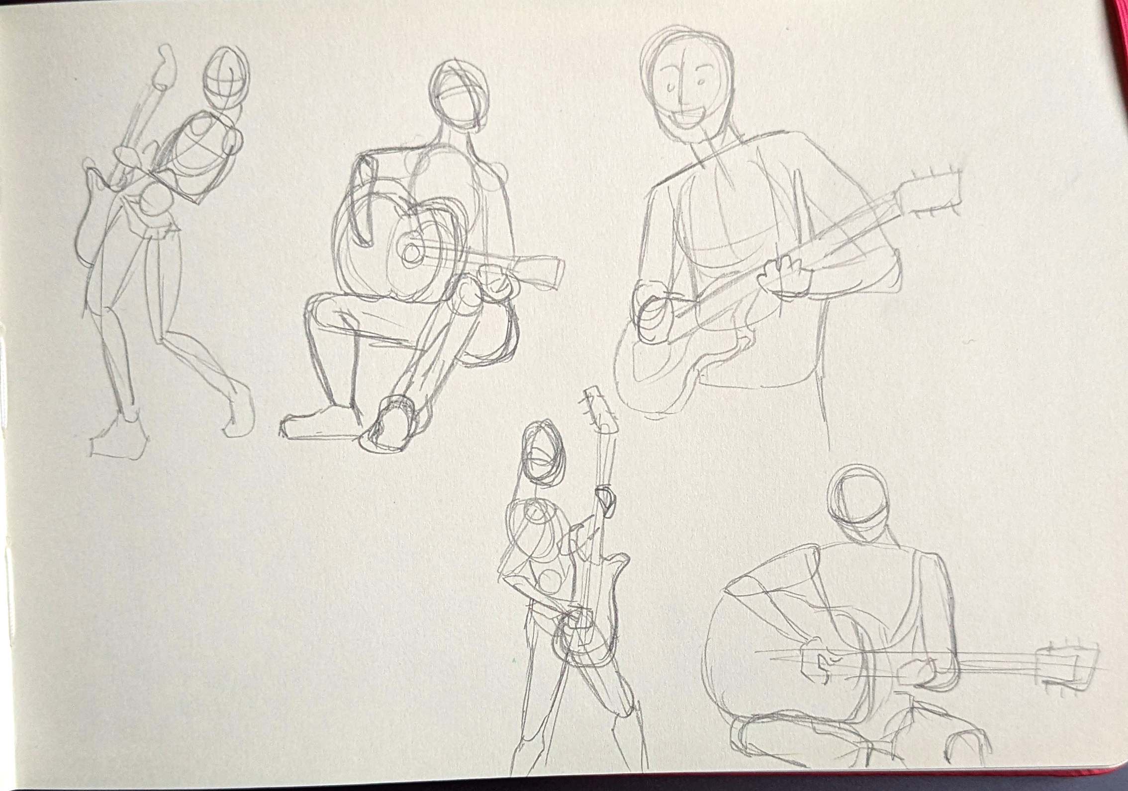 Quick hand sketches using references