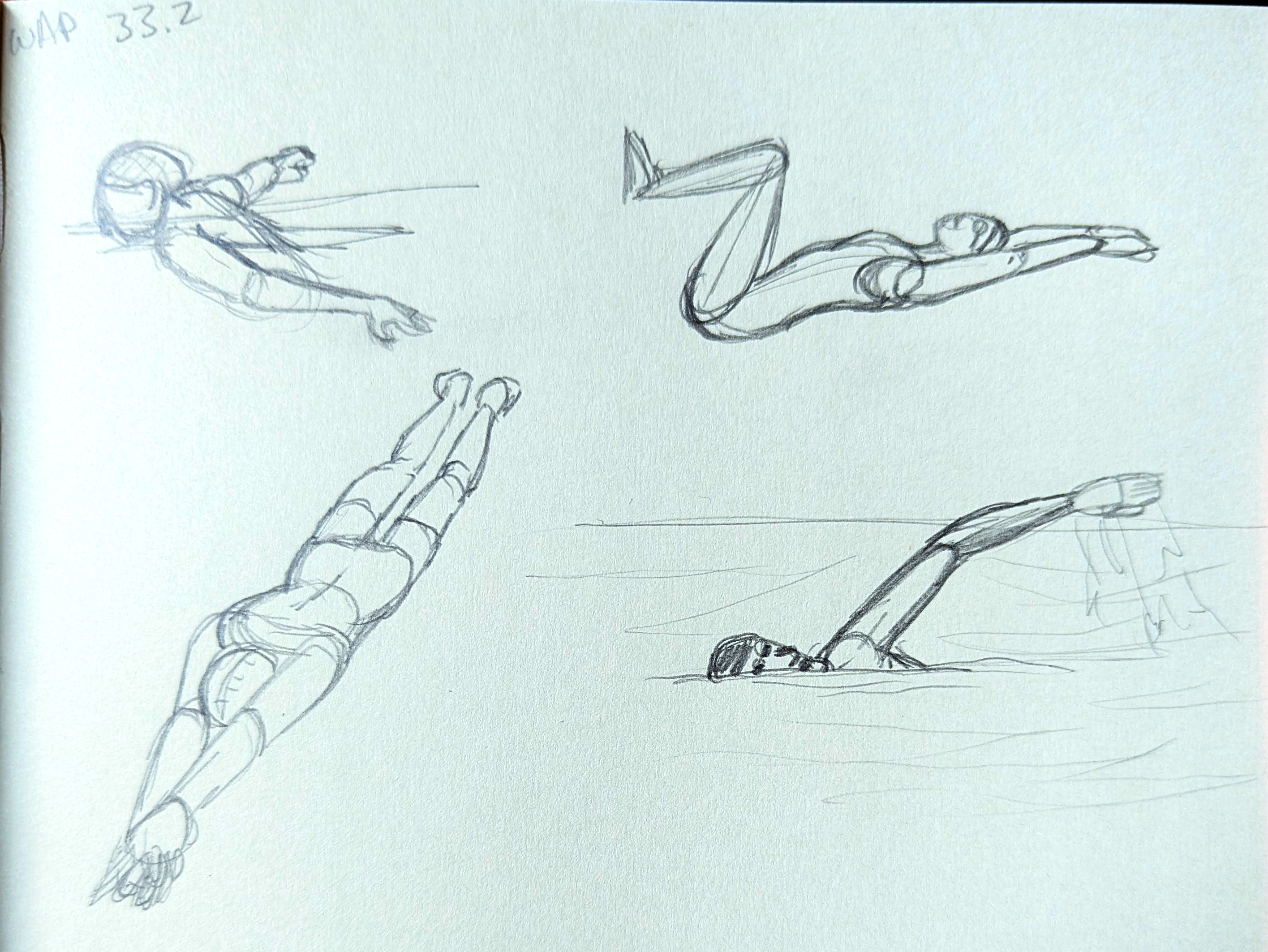 Quick hand sketches using references