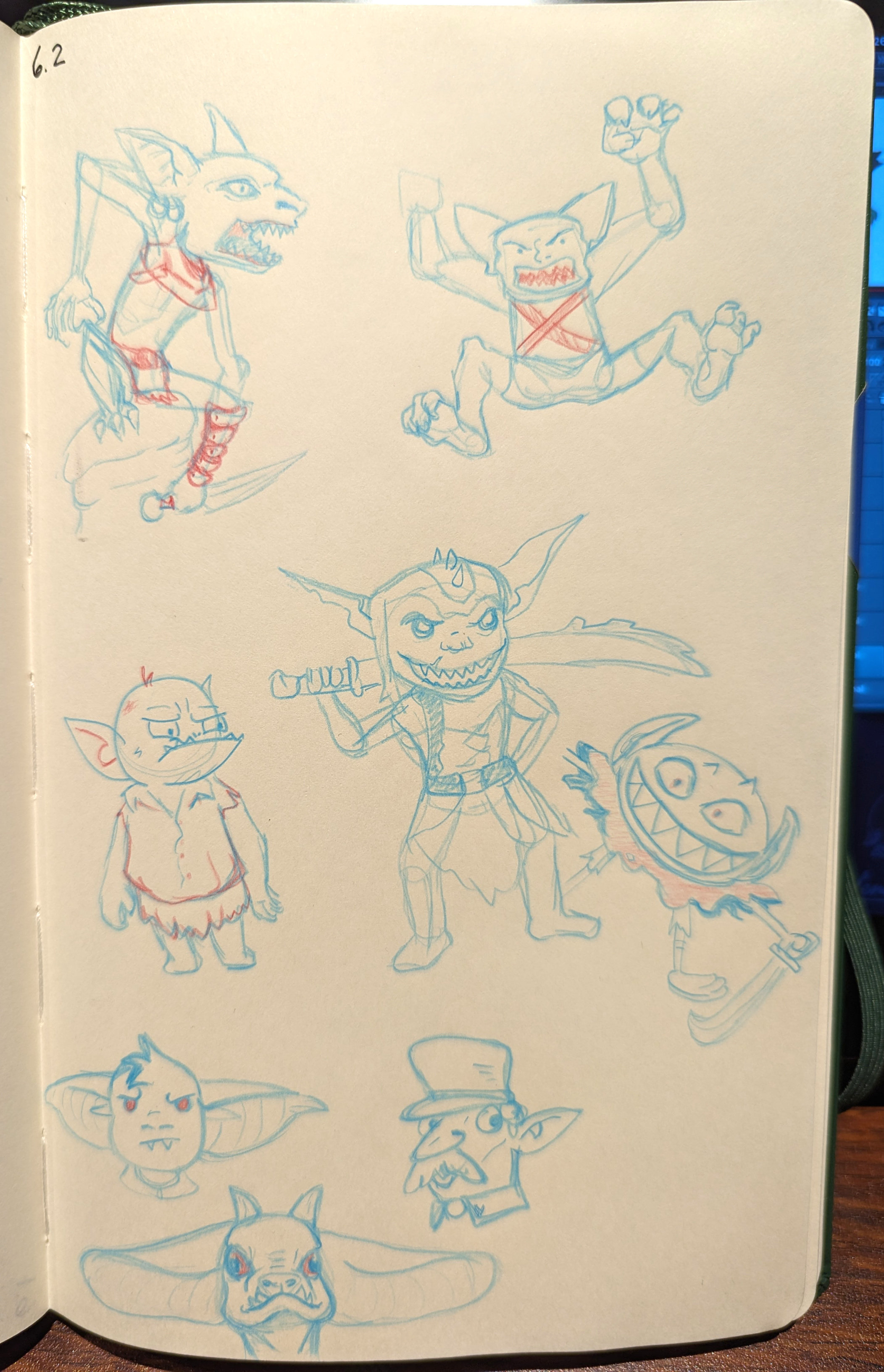 Goblin sketches using references.