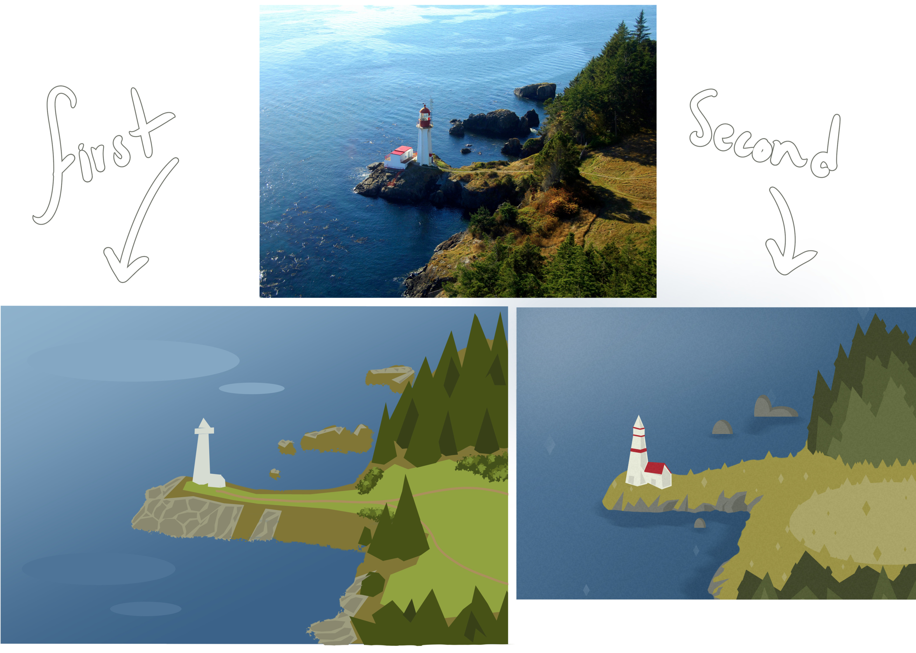 Steven Universe inspired style of coastlines